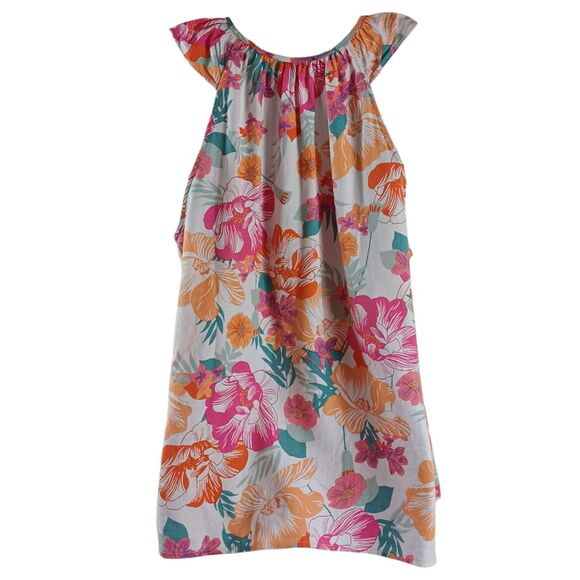 Rachel Zoe Linen Rayon Floral Sleeveless Blouse Top M Medium Tropical Resort Top - Picture 7 of 10